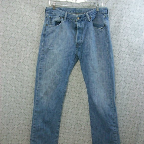 Levi's 501 Button Fly Light Blue Jeans - Picture 1 of 8
